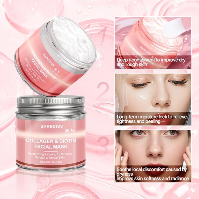 Collagen & Biotin Peel-off Facial Mask, Deep Moisturizing Facial Mask, Lifting and Firming Face Mask, Facial Skin Care Product for Women & Men