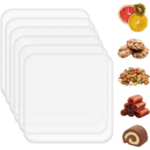 6 Pack Silicone Dehydrator Trays for Liquids, Fruit Leather Trays for Dehydrator, Non-stick Silicone Dryer Mats with Edge,Reusable Dryer Sheet for Jerky, Fruit, Meat, Herbs (11 * 11″)