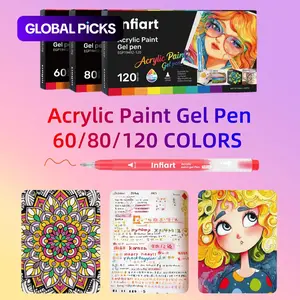 60/80/120 Color Acrylic Painting Pens, Layered Coloring Gel Pen Set, 1mm Tip, Large Capacity Ink, Perfect for Journals, Cards, DIY Crafts #GLOBAL PICKS