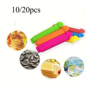 Colorful Food Storage Clips - Secure Snap-Lock Clips for Snacks, Nuts, Peanuts, and More - Durable Plastic Kitchen Clips for Freshness & Moisture Prevention, Snack Organization | Vibrant Kitchen Accessories | Secure Snaplock