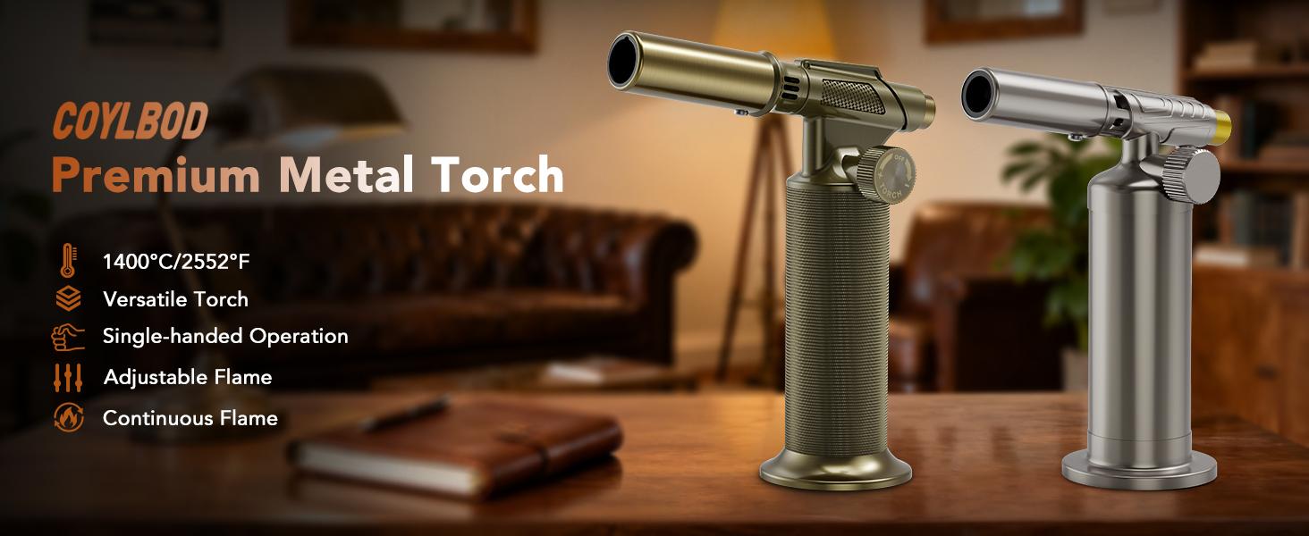 Butane,, Waterproof and Windproof Blow, Refillable & Lighter for Baking, Cooking, (Butane Gas not Included)