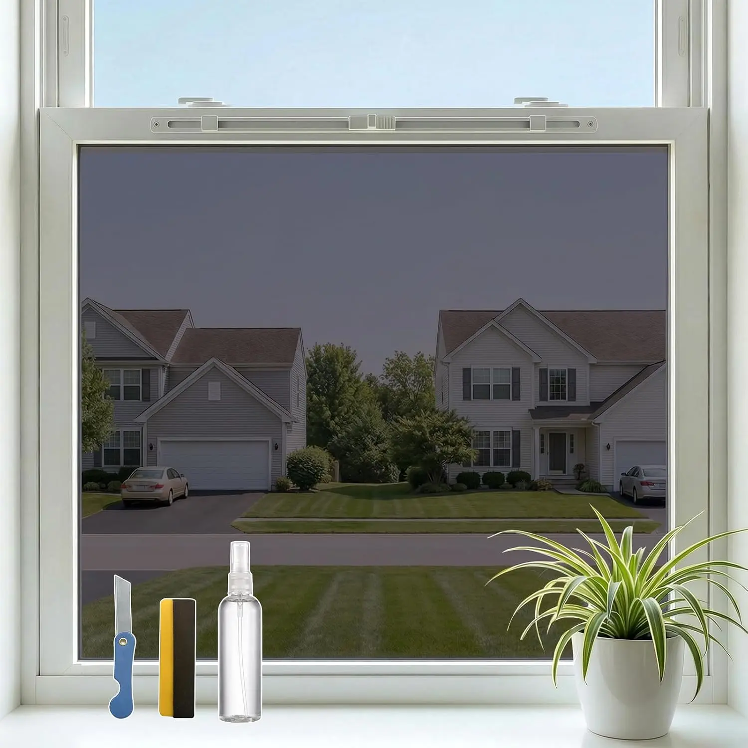 Way  Window Film Heat Blocking Static Cling,17.5" x 78.7" | Black- Window  Film No Glue Removable Window Tint for  Office Glass Windows Cover, Anti-UV, Anti-Glare