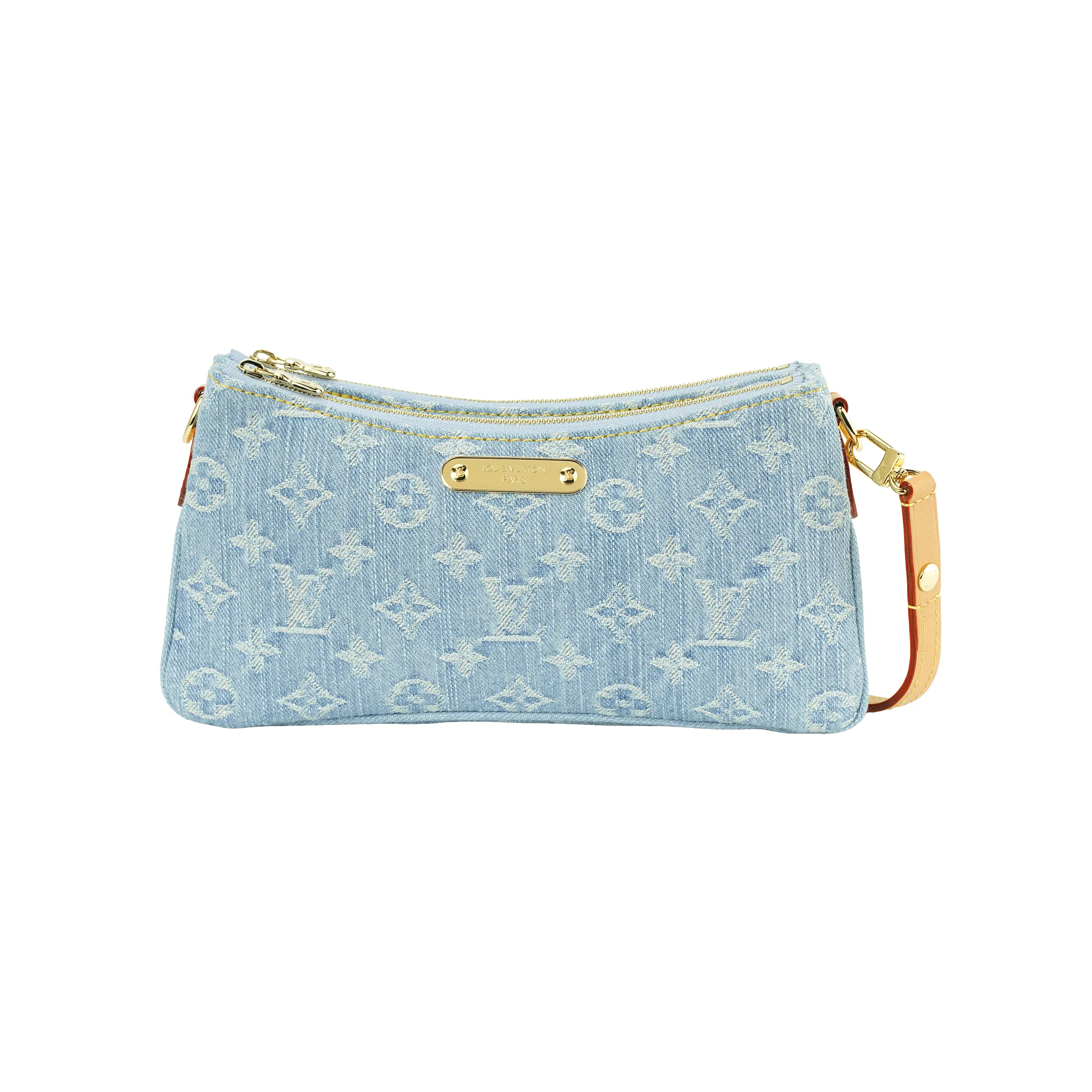 Women's Louis Vuitton Liv Pochette Handbag - Blue Denim and Leather Crossbody Bag, Handbags for Women