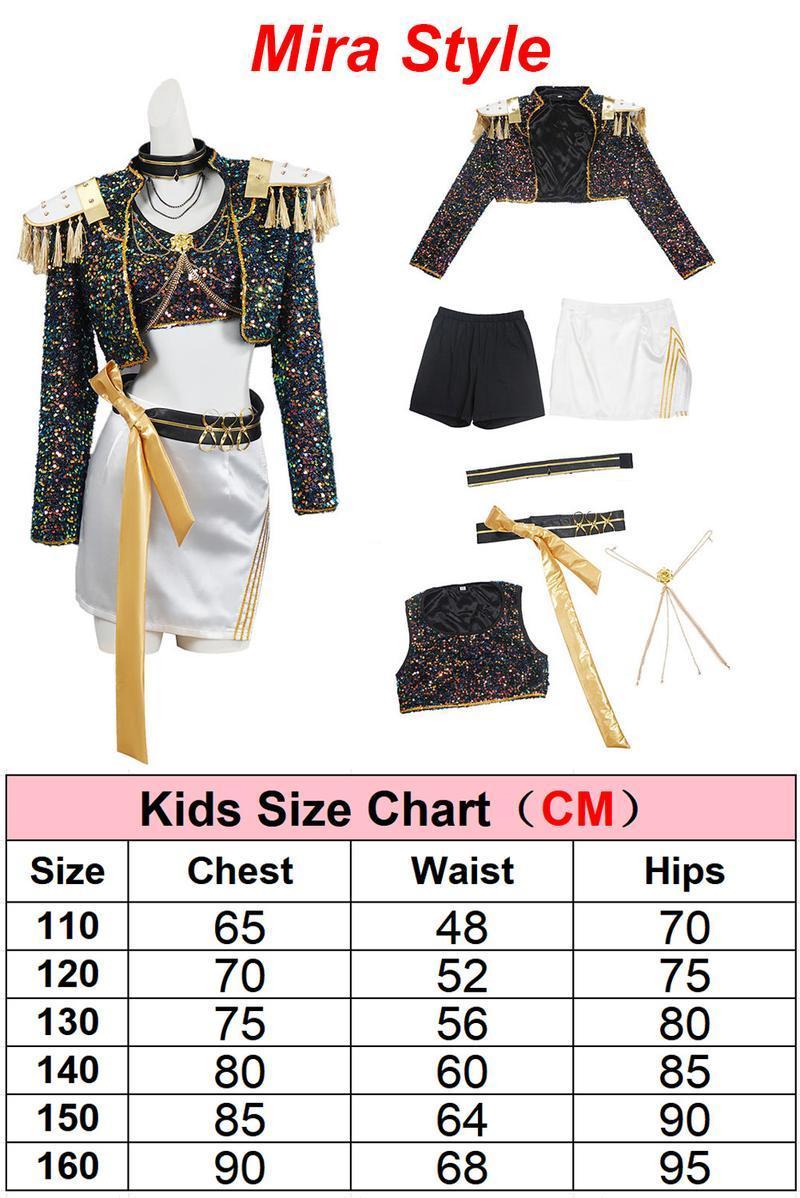 KPop Demon Hunter Gold Outfit  | Fantasy Cosplay Costume for Stage, Party & Dance Performances Clothes