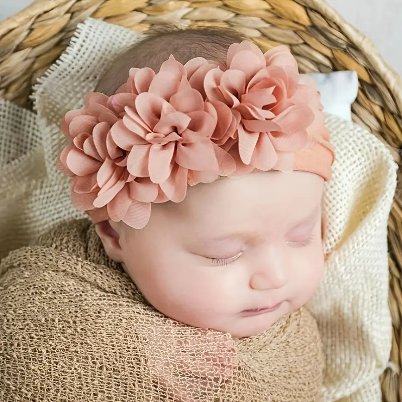 13pcs Baby Chiffon Flower Nylon Hairbands, Cute Princess Hair Accessories for Newborns, All-Seasons Kids' Hairbands