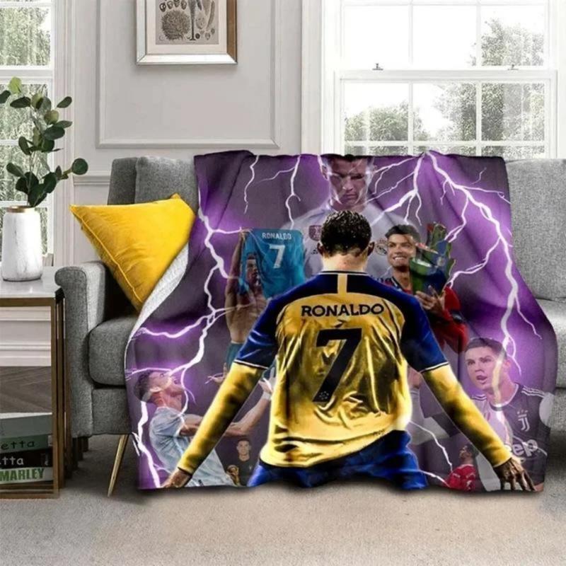 Cristiano R-Ronaldo CR7 Pattern Flannel Throw Blanket,Multi-purpose Holiday Gift Blanket Warm and Soft Blankets All Seasons