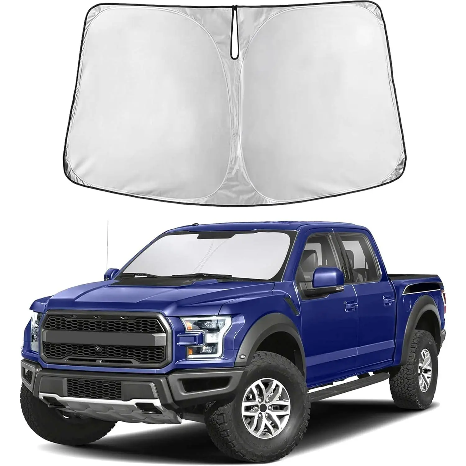 Ford F150 Windshield Sun Shade 2021-2024 2025 2026 Custom Fit Sunshade for Lariat, King Ranch, Platinum, XL, XLT, Limited, Raptor Front Windshield Sunshade, Car Accessories
