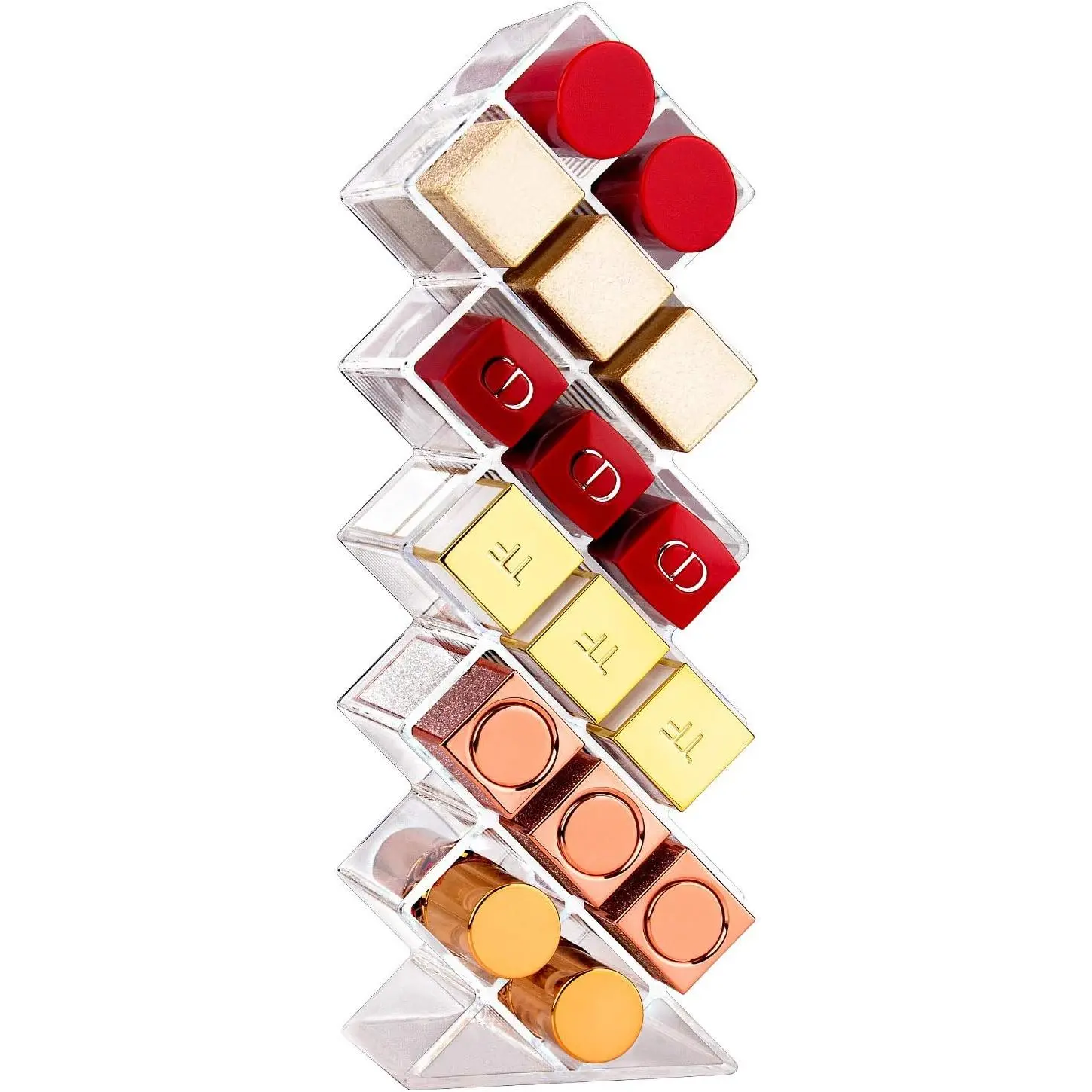 Lipstick Organizers,  Holder Lip Gloss Tower Clear  Fish Sticks Lip Makeup Storage for Bathroom  Countertop, 16 Slots