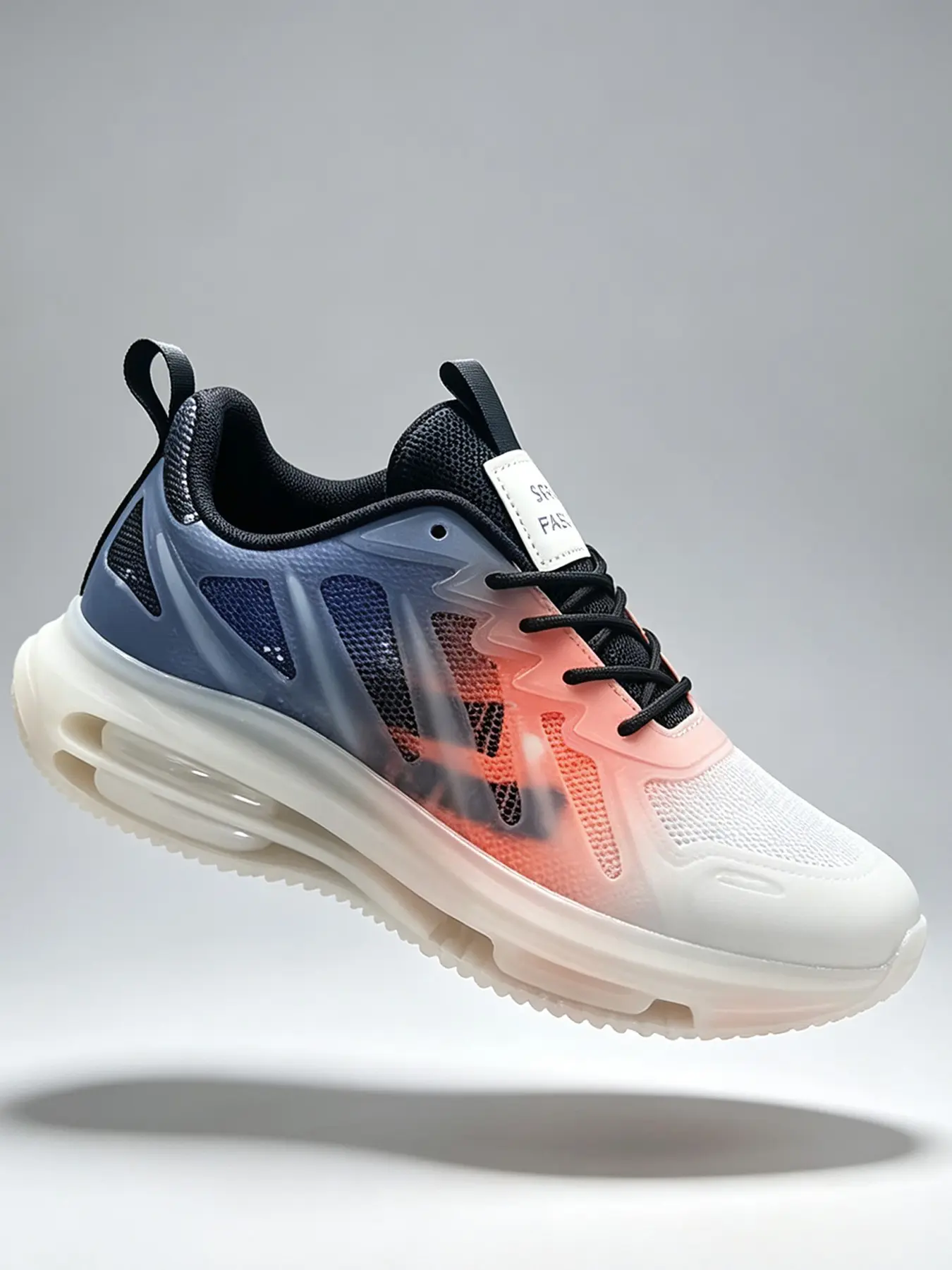 Men Thick Platform Cushion Sole Walking Shoes Breathable Lightweight Mesh Shock Absorbing Comfort Athletic Sneakers