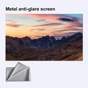Home Wall-Mounted Outdoor Projector Screen, 60-120 Inches, Ideal for Home, Indoor, Meeting Rooms, Anti-Glare, Easy Installation