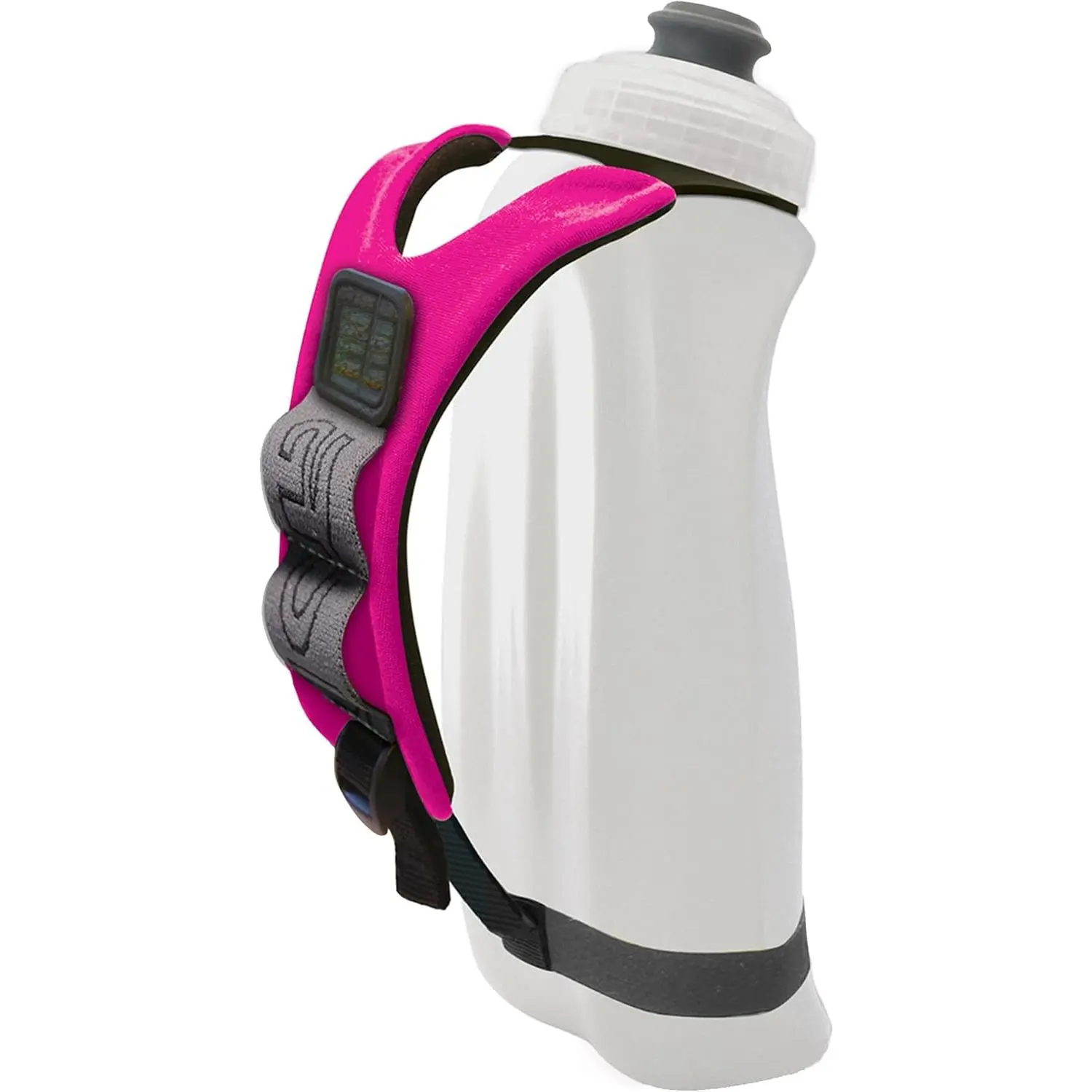 Handheld Sports Water Bottle - BPA-Free, 40% Low-Profile, 8x4x3 Inches, Fuel Compartment Storage, Portable Hydration Solution for Long-Distance Running & Marathons
