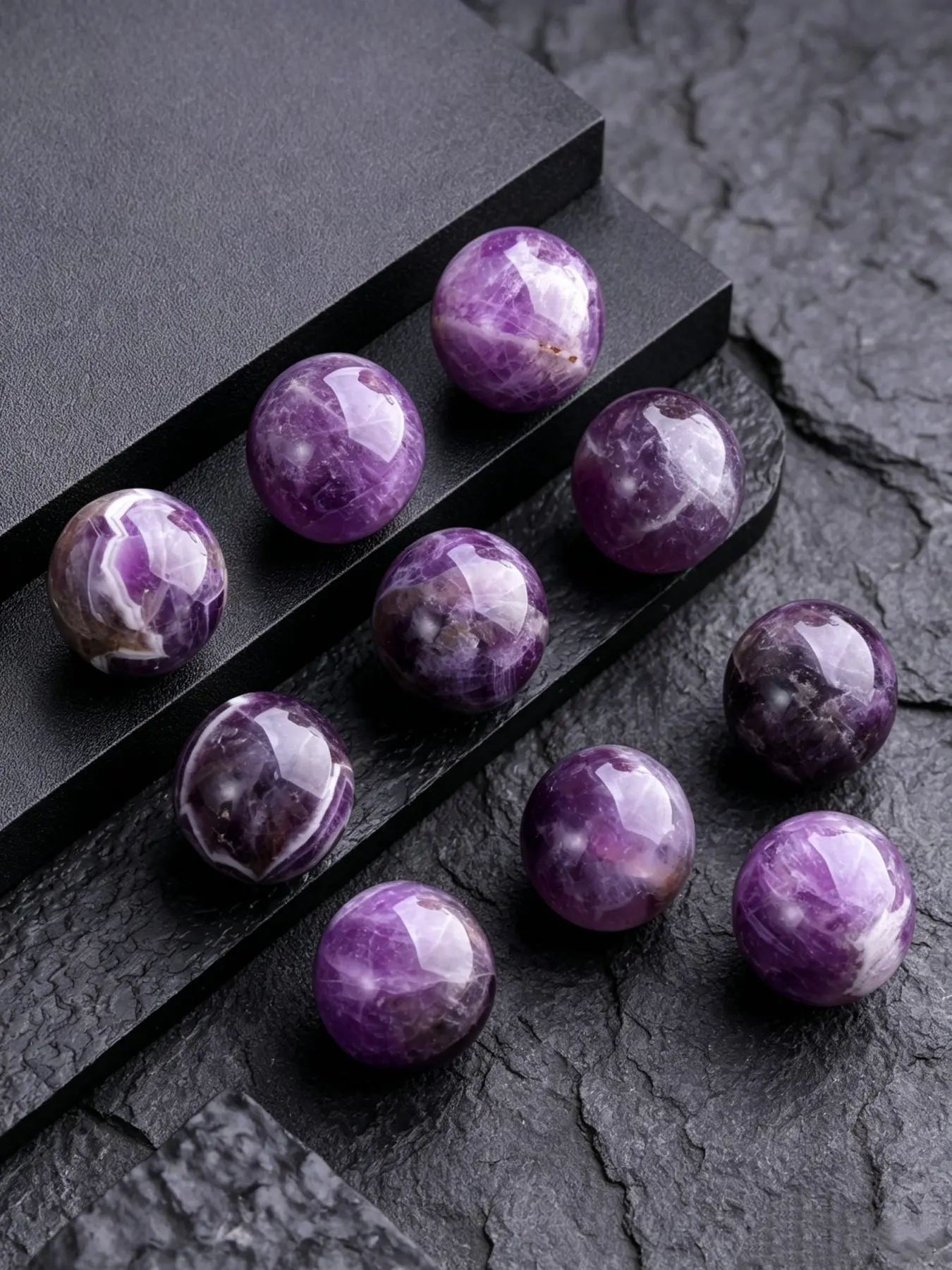 10pcs 20mm Feng Shui Crystal Balls, Natural Amethyst Decorative Orbs, Home Party Garden Aquarium Yoga Meditation Gift