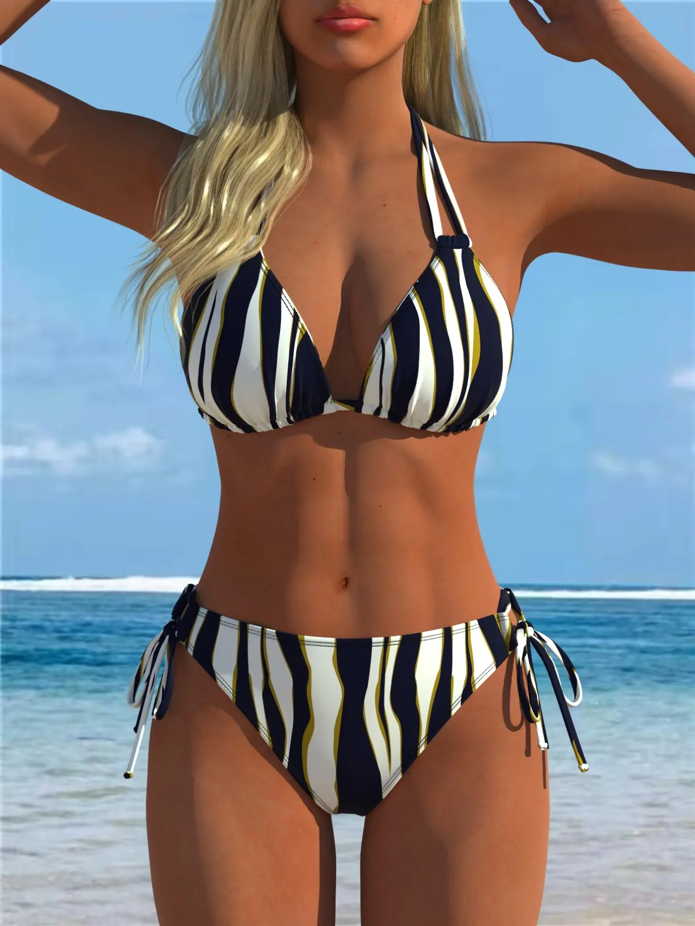 New 2026 Women's Sexy Floral Swimsuit, Push-Up Bikini Set, Halter Neck Tie, High-End Style, Perfect for Beach, Pool, Parties
