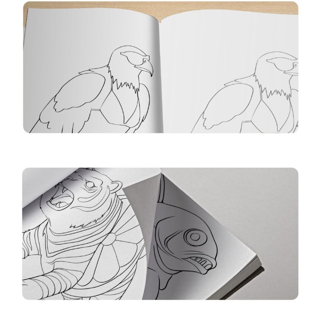 AI Shan Hai Jing Tungtungsahur Cartoon Coloring Book Bombommbini crocodilo Tralaotralala Graffiti Copy Sketch Book Painting DIY