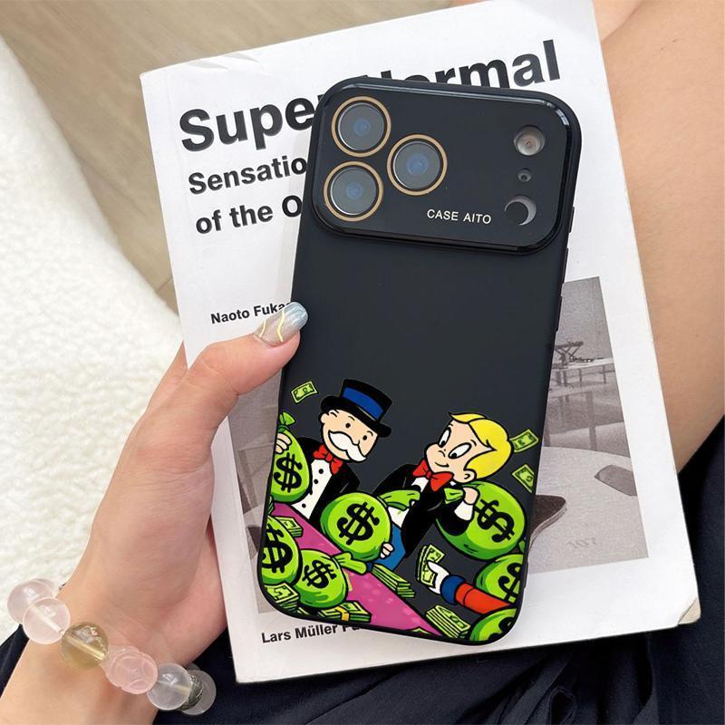 DarlingCase Graffiti Monopoly Print Phone Case Ultra Skin Friendly Touch All Inclusive Lens Compatible with IPhone 17 Pro Max, IPhone 16 Pro Max, 15/14/13/12 Stylish Protection for Your Device