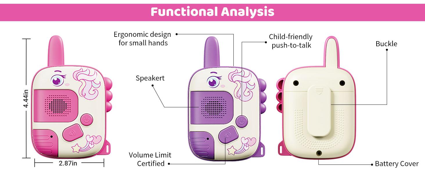 Walkie Talkies for Ages 3-9 - 2 Pack Outdoor Adventure Toys with 1000ft Range,Unicorn Toys Birthday Gifts for 4 5 6 7 8 Year Old Girls Easter Gifts