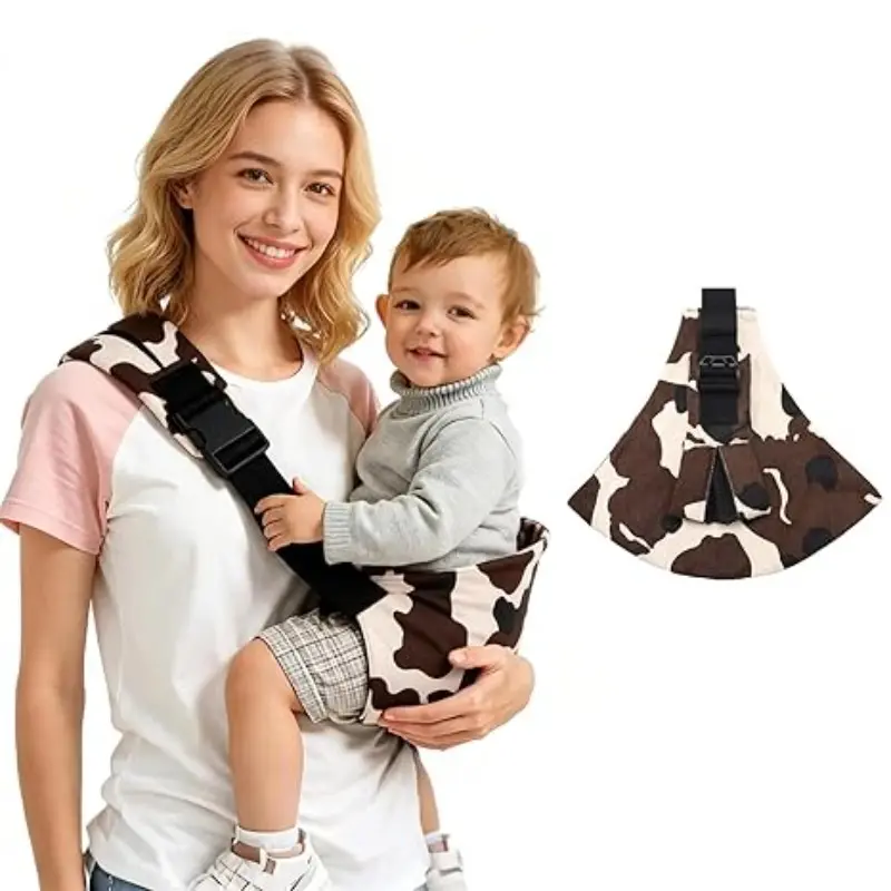 Baby Carrier Slung, Portable Lightweight Anti-Slip Bottom Seat, Leopard Print Design, Unisex Infant & Toddler Wear, Travel, 10-30 Lbs Capacity