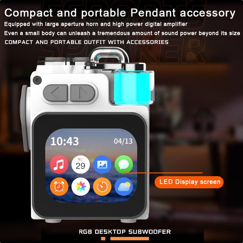 GAMINJA Wireless Speaker, Portable Mini Multi-function Wireless Music Player, Rechargeable Stereo Radio Speaker with Cool Light for Home Office, Portable Speakers