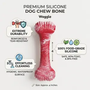 Dog Chew Toy Bone Shape Tpr Material, Relieves Teething Pain, Easy to Clean, Attracts Dogs' Attention, Ideal for Dog Alone Time
