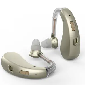 Dual Pair OTC Hearing Aids For Seniors Rechargeable BTE Noise Reduction Self Adjust  Hearing Aid For TV Watching Daily Conversation Without Prescription