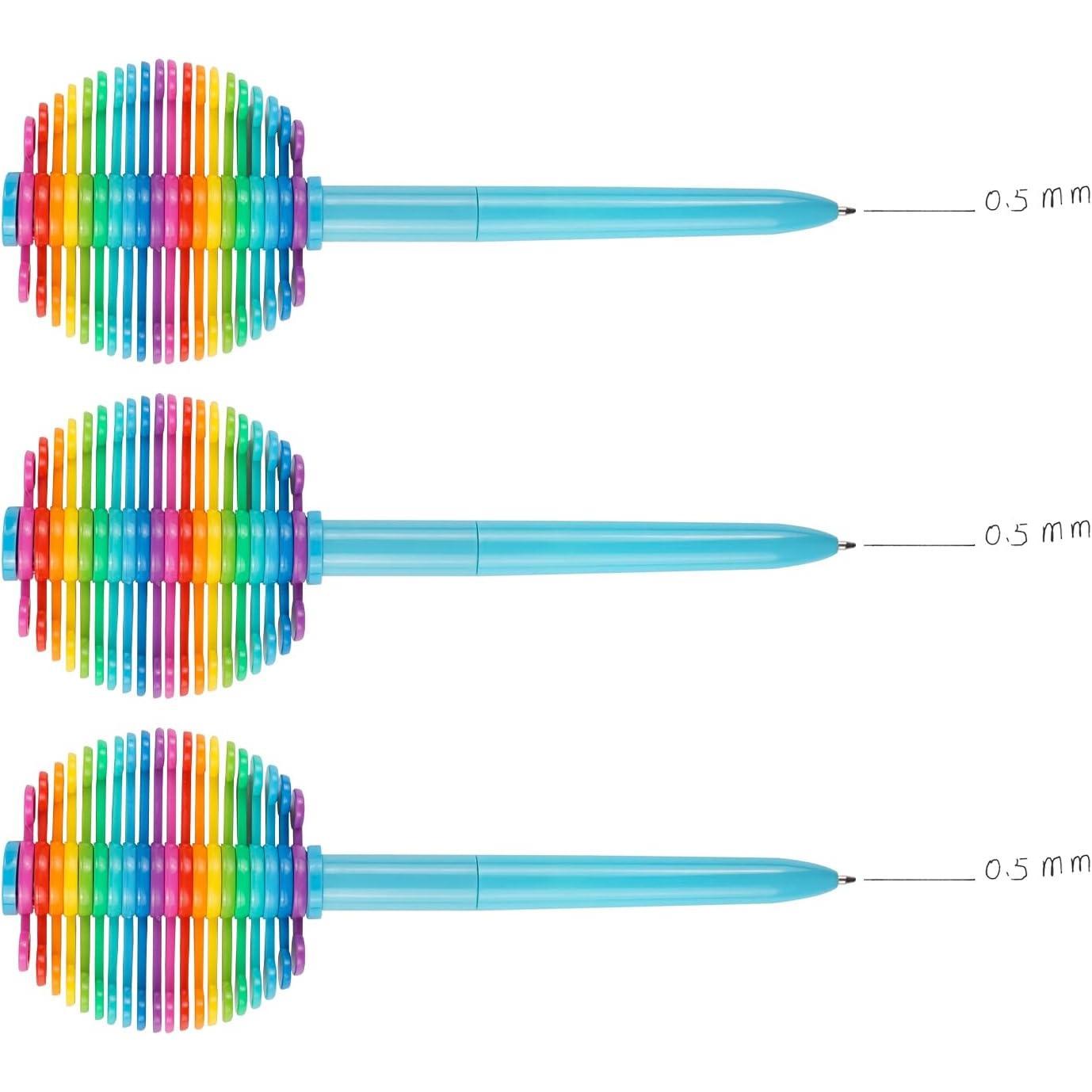 3 count Fidget Ballpoint Pen,Decompression, Multifunction Writing, Multi Colored Pens for Office Desk Toys, Novelty Gifts for   Students (Rainbow blue)