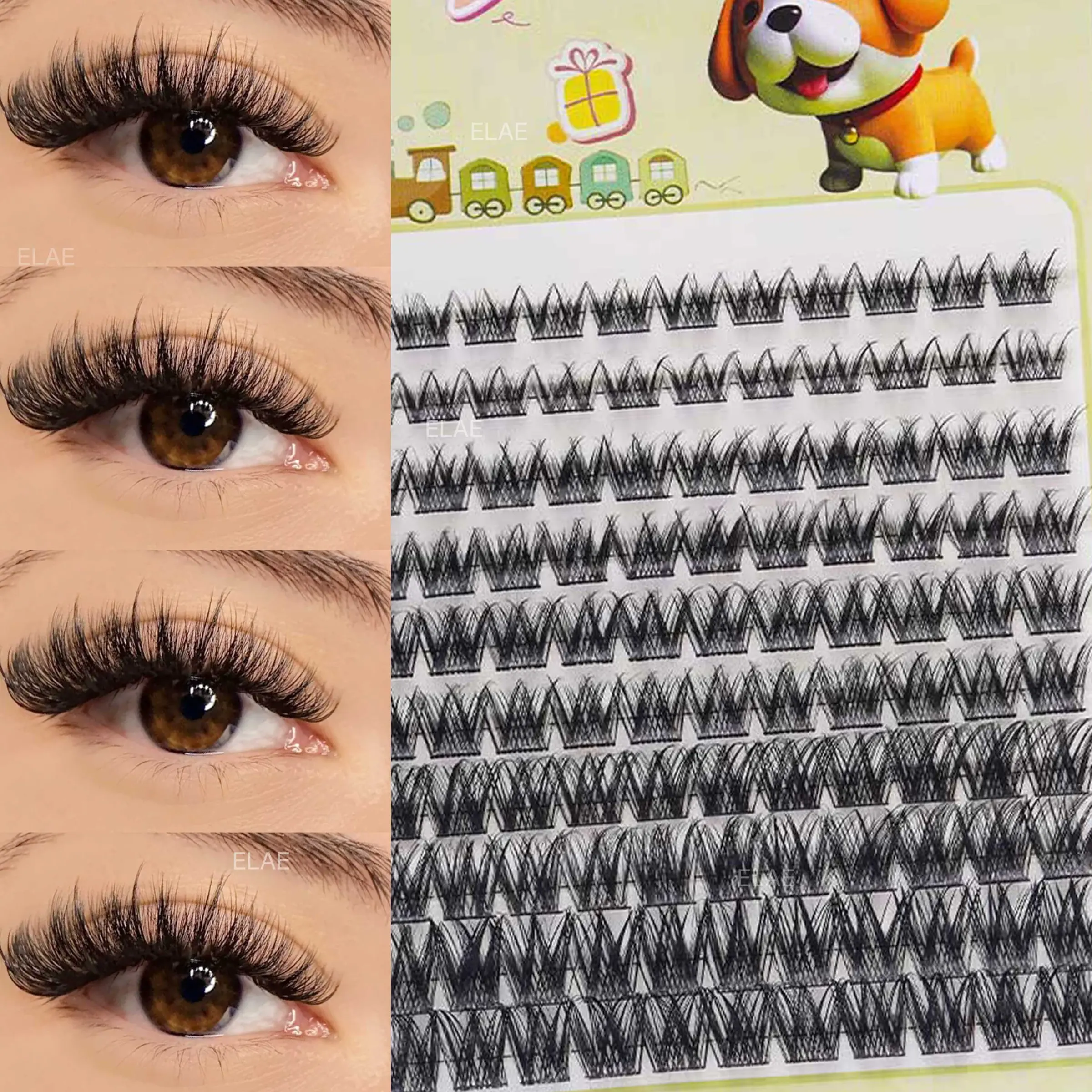 110 Pcs Segmented Lash Clusters, Salon-Style DIY Eyelash Extensions, Lightweight & Wispy for Natural Volume (Tray Only, No Glue/Tweezers Included)