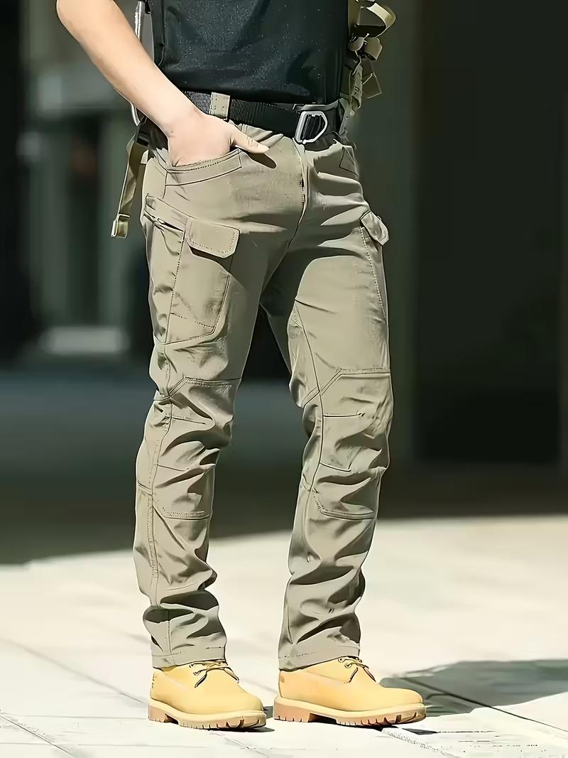 2026 Men's Windproof & Warm Outdoor Military Tactical Pants - Fleece-Lined, Solid Color, Mid-Rise, 320g Knit Fabric (Belt-Free, Multi-Pocket, Regular Fit) |     Fall/Winter Casual Weekend Wear