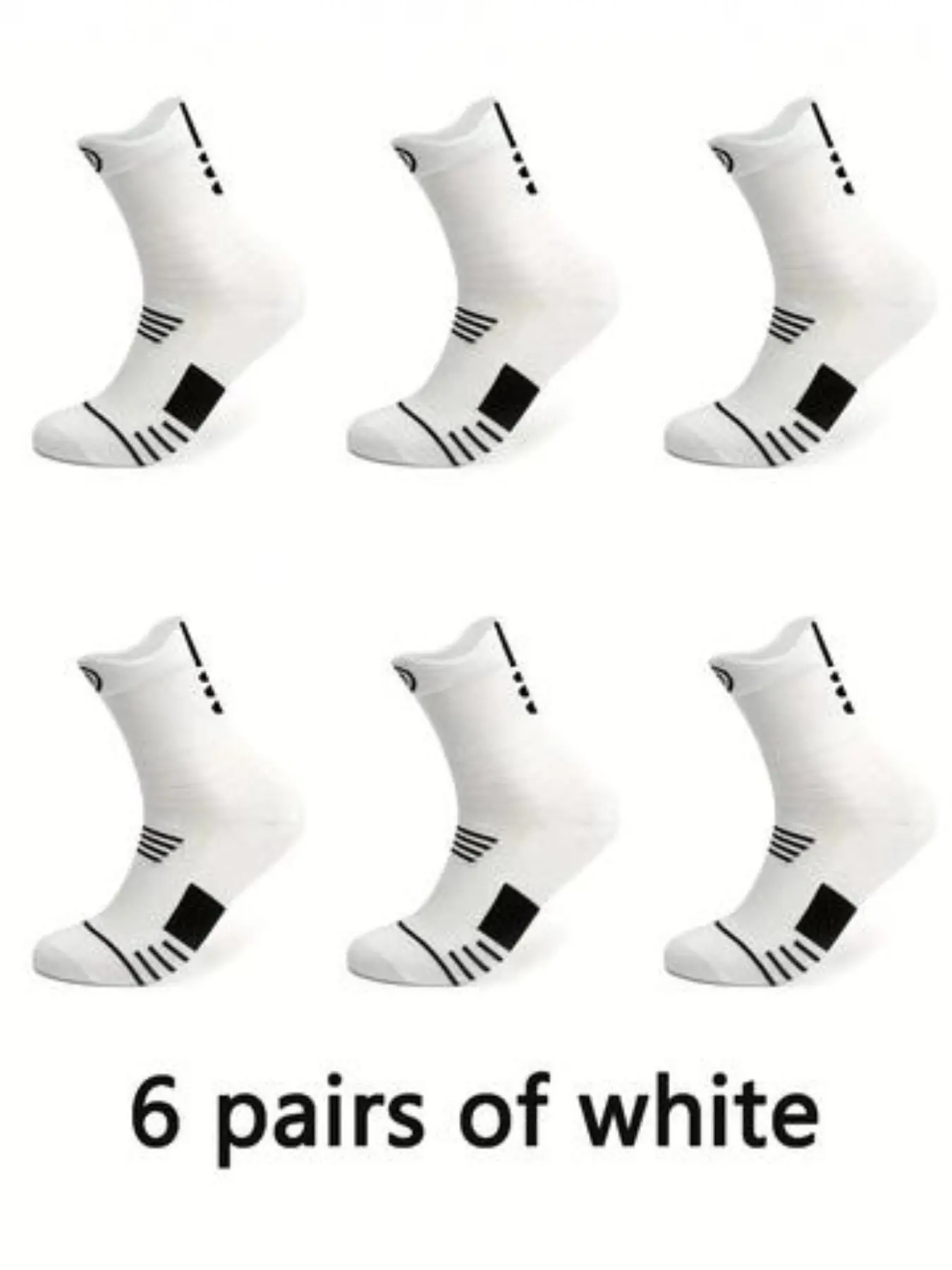 Men's Basketball Socks, Crew Socks, Breathable Sweat-Wicking, All-Season High Top Sports Socks, Comfort Soft Thick Shockproof Non-Slip