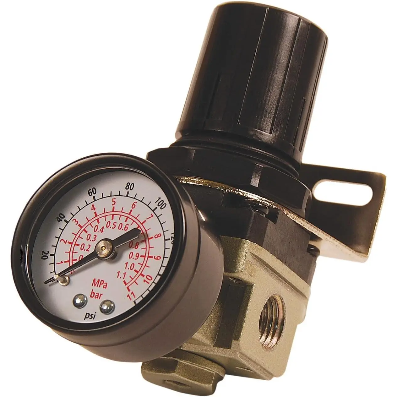 R1401G Mini Air Regulator with steel-Protected Gauge, 60-Scfm At 100-Psi, 1/4" Npt