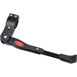 Adjustable Aluminum Bike Kickstand Rear Mount Side Stand Fits 20-27.5 inch Road Mountain Bikes (Black)