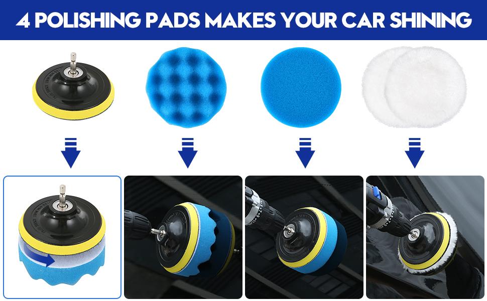 AGS 45Pcs Car Detailing Kit, Car Detailing Brush Set, Car Wash Cleaning Kit, Car Detailing Brushes, Professional Car Care Kit for Interior Exterior Wheels, Blue