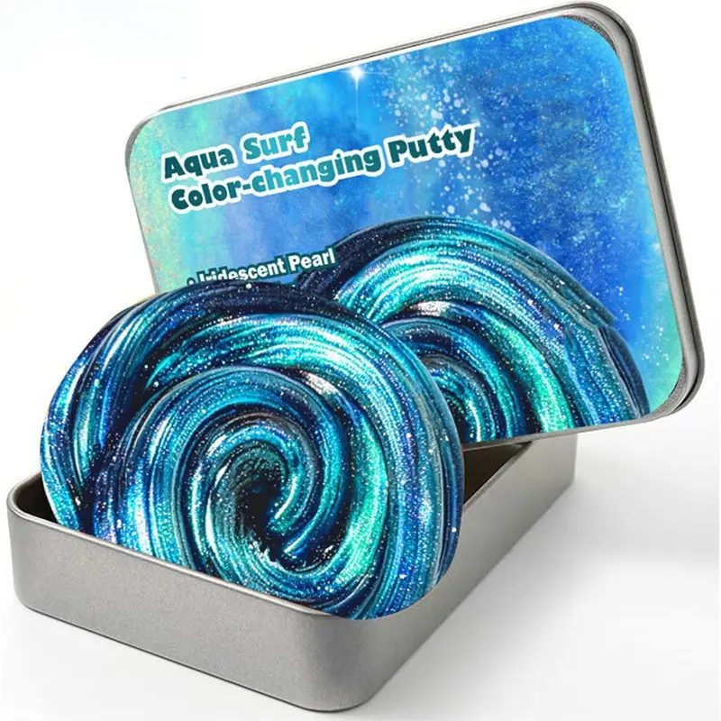 Non-Newtonian Fluid Liquid Glass Elastic Mud DIY Slime Crystal Mud, Transparent Ice Block Stress Relief Toy, Squishy Sensory Play, Boxed Set