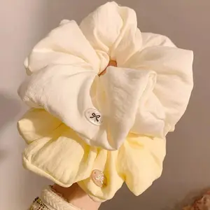 2pcs/set Elegant Solid Large Soft Scrunchie For Women Girls Sweet Hair Ornament Elastic Hair Band Hair Tie Hair Accessories
