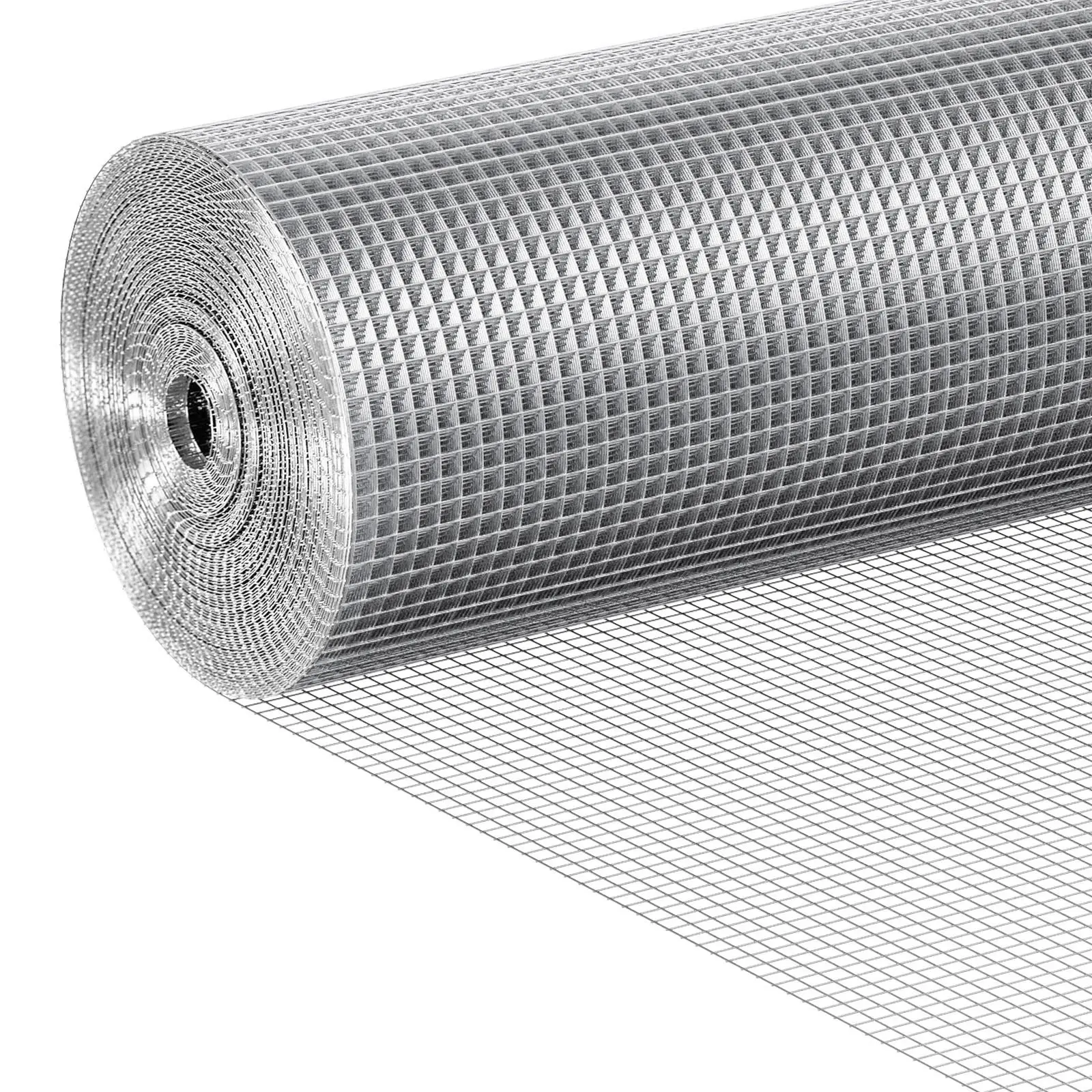VEVOR Hardware Cloth 1/4 inch 48 inchx 100 ft 23 Gauge Chicken Wire Fence, Hot-Dip Galvanized After Welding Metal Wire Mesh Roll, Garden Plant Welded Fencing Roll Supports Poultry Netting Cage Fence