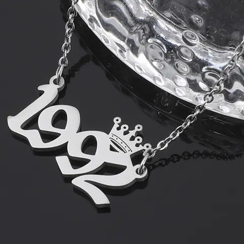 Fashionable Year Design Pendant Necklace, Number Design Pendant Necklace for Party, Daily Clothing Decor, Trendy All-match  Jewelry for Birthday Gift, Modern Versatile Accessories, Exquisite Jewelry Gift, Fashionable Accessory