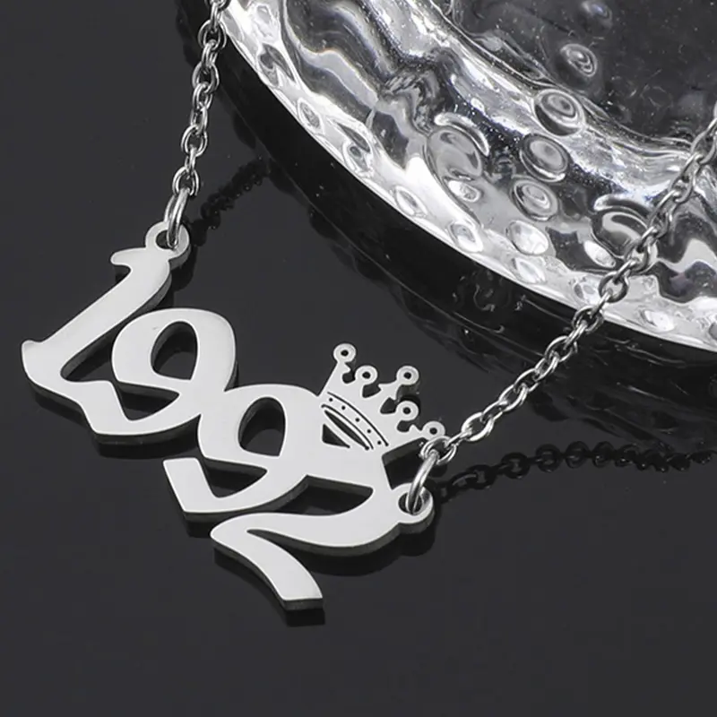 Fashionable Year Design Pendant Necklace, Number Design Pendant Necklace for Party, Daily Clothing Decor, Trendy All-match  Jewelry for Birthday Gift, Modern Versatile Accessories, Exquisite Jewelry Gift, Fashionable Accessory