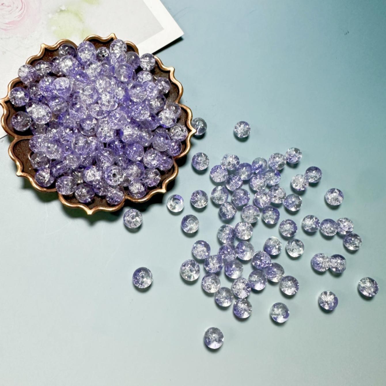 8mm Glass Bead (100pcs/set), Premium Glass Beads, Colorful Faux Crystal Bead, DIY Jewelry Making Supplies For Necklace Bracelet Earrings & Phone Bag Pendant, Diy Beading Accessories