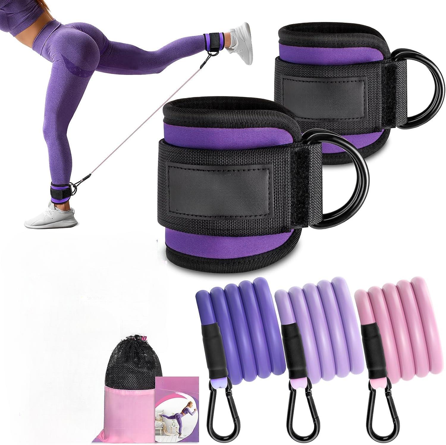 Ankle Resistance Bands with Cuffs, Ankle Bands for Working Out, Kickbacks Hip, Leg Glute Exercise Equipment , Resistance Workout Equipment for Women