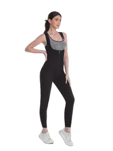 Women's Tummy Control Full Body Shaper 2026 New Arrival Heat Retaining Silver Inner Layer Front Zipper Shapewear Stretchy Non See Through Sleeveless Activewear for Yoga Gym Daily Wear