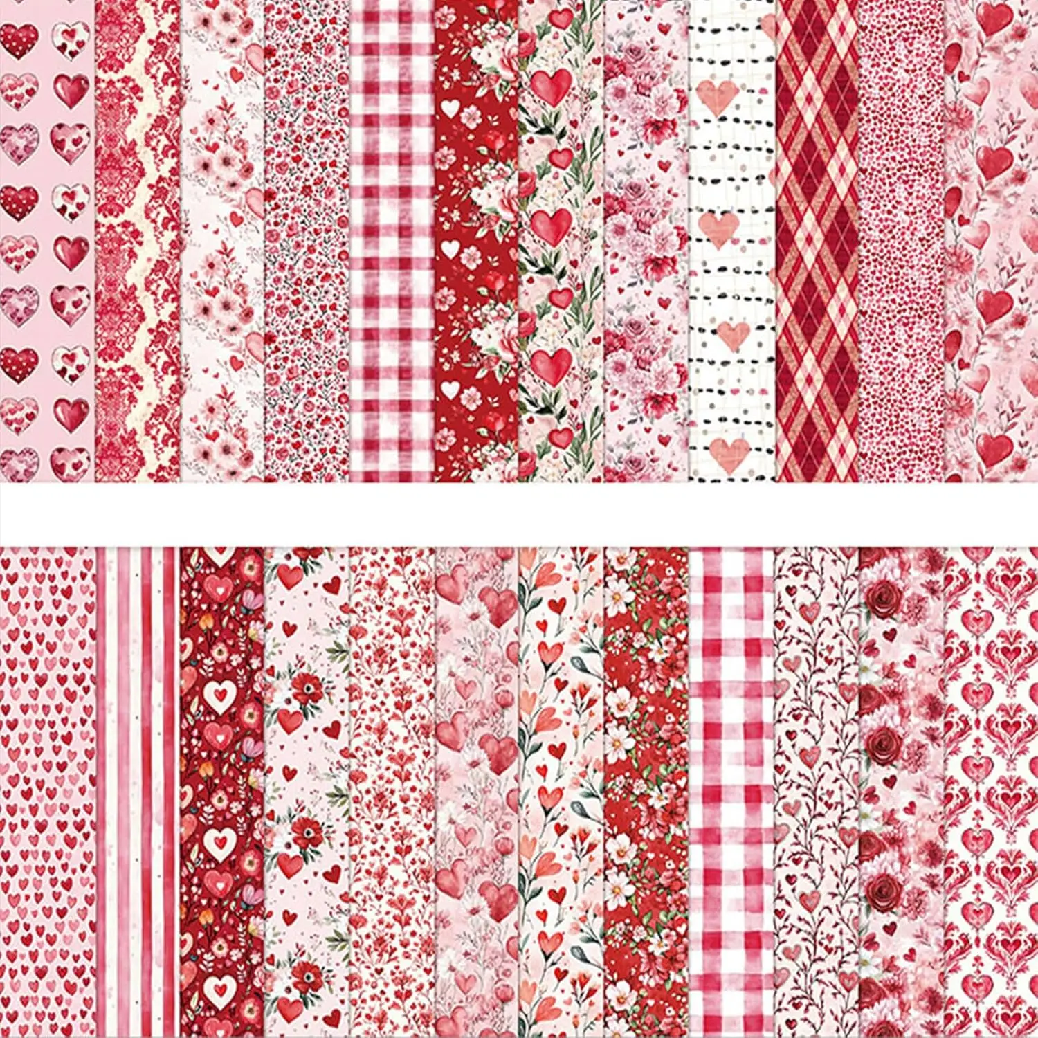 Scrapbook Paper 12x12 In Double Sided Decorative Paper for Scrapbooking, 24 Sheets/24 Designs Spring Floral Patterned Craft Paper for Junk Journals DIY Cards Album Decoration (Pink)
