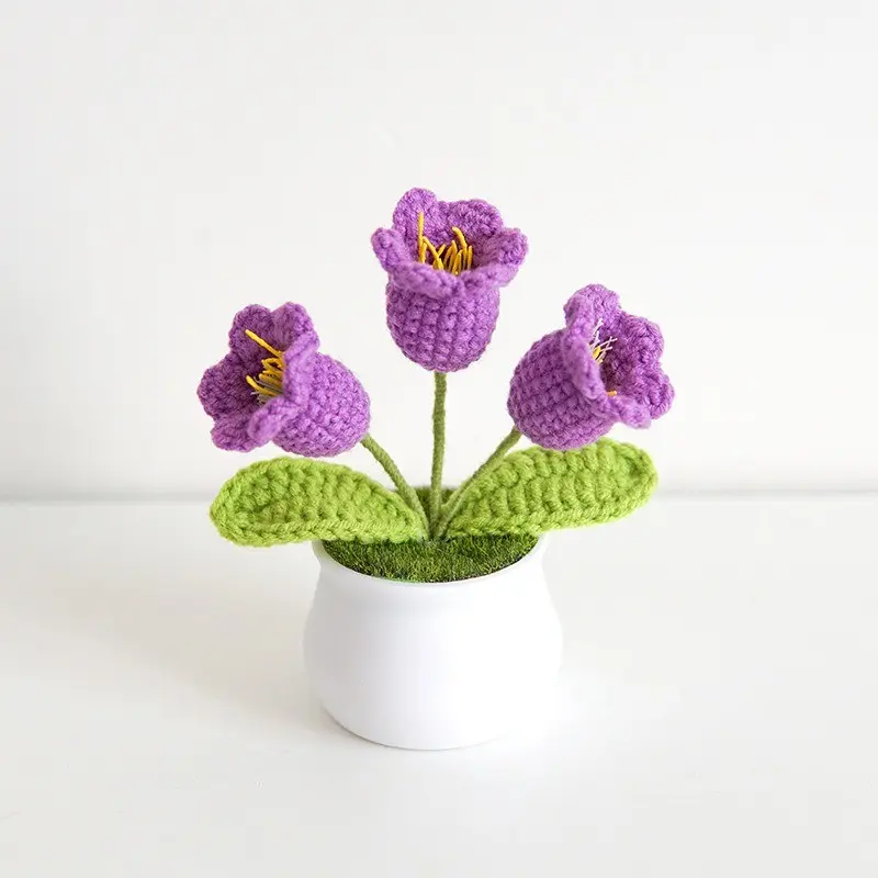 Handmade Lily-Of-The-Valley Planter, Mini Artificial Flower Bouquet, Desktop Decorative Pot, Home Ornament, DIY Craft Project