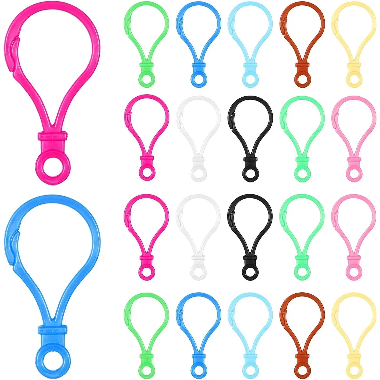 22 count Plastic  Clips for Crafts, Multicolor Lobster Claw Clasps Backpack Rings , Lanyard Clips Hooks and Clasps for Crafts  Making Key Chains DIY