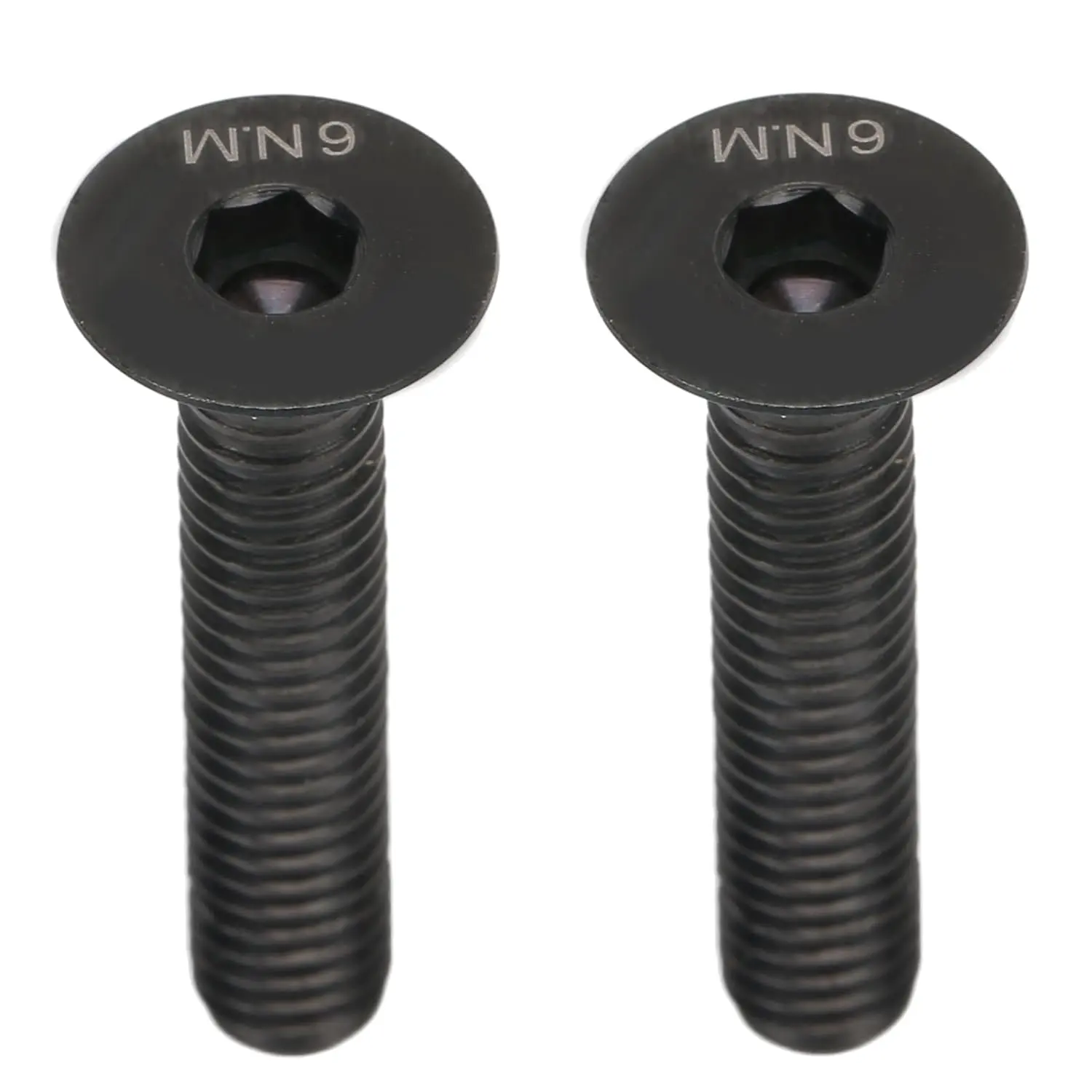 2 count  Stem Bolt Screw, M6 x 30mm Flat  Headset Cap Bolt  Headset Stem Top Cap Fixing  Black