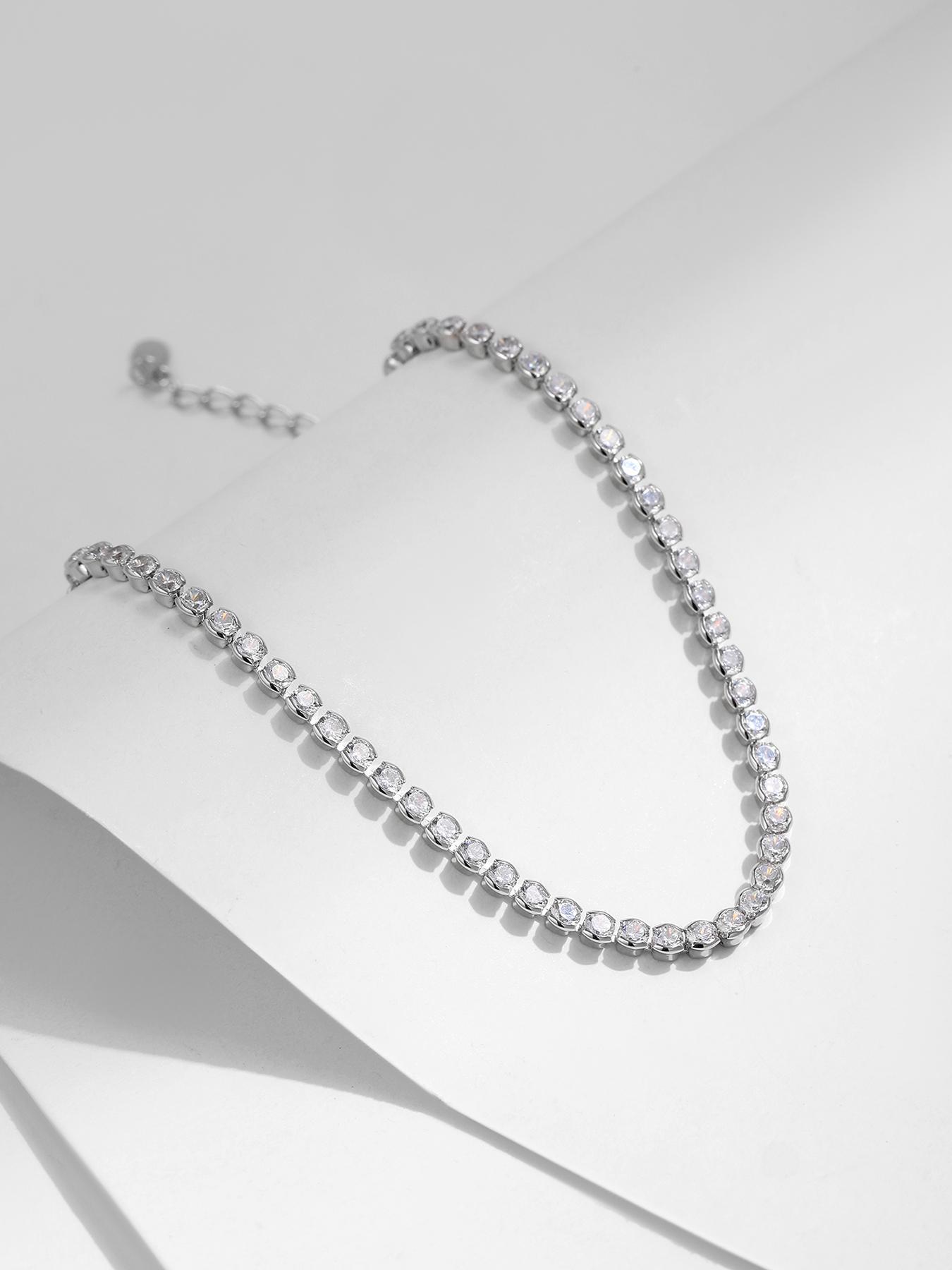 925 Sterling Silver Fashion Artificial Zircon Tennis Bracelet, Fashion Jewelry for Party, Daily Clothing Decor, Trendy All-match & Exquisite Jewelry for Birthday Gift with Box