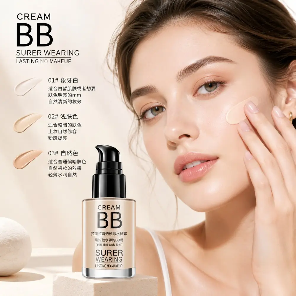 1 pack Easter gift, BB cream foundation, super long-lasting flawless face cream, waterproof and sweat-proof concealer moisturizing docile barrier cream foundation, women's cosmetic set, holiday gift, Perfect Cover Bb Cream