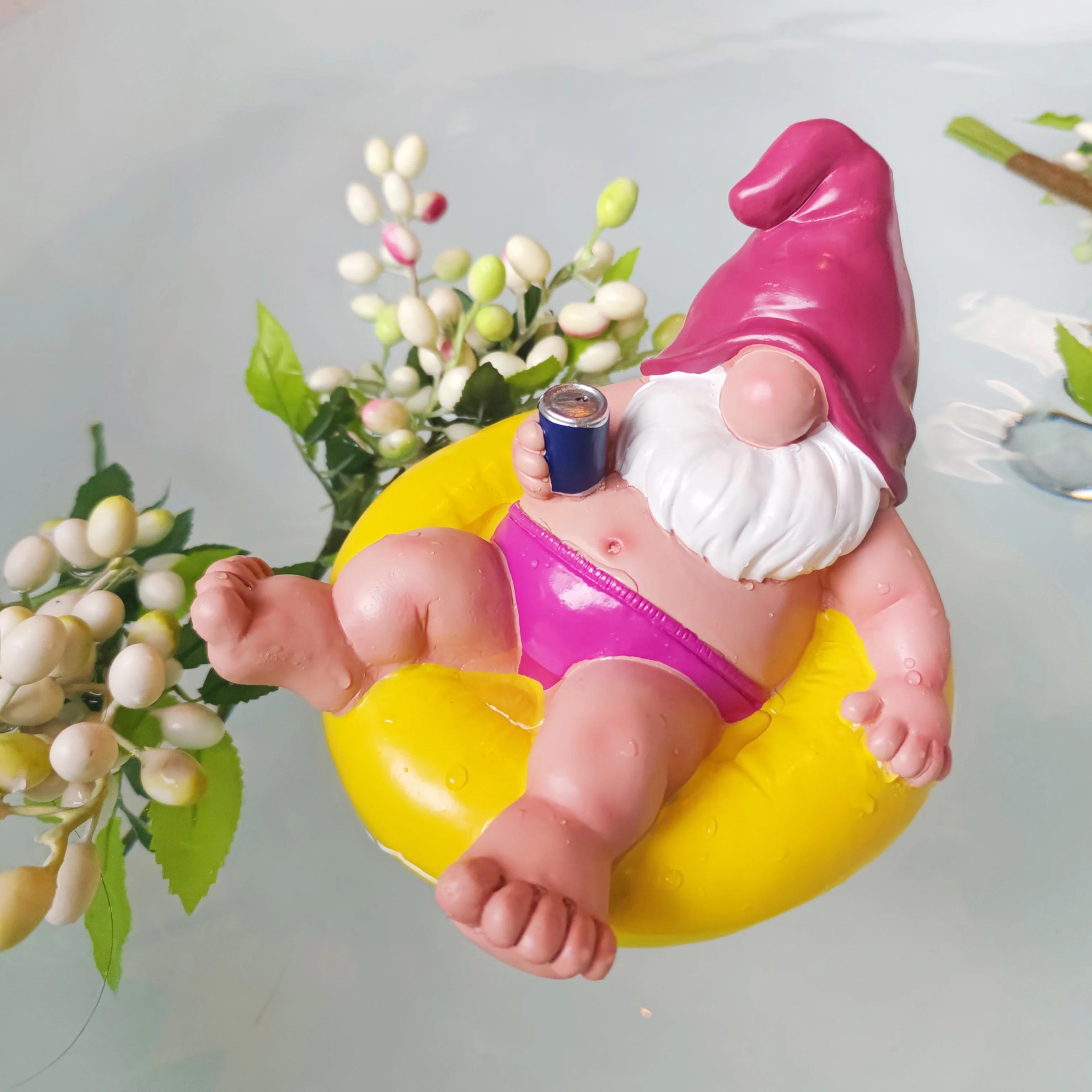 Christmas ornament floating dwarfs decoration garden gnomes swimming pool terrace accessories pond decoration outdoor decoration