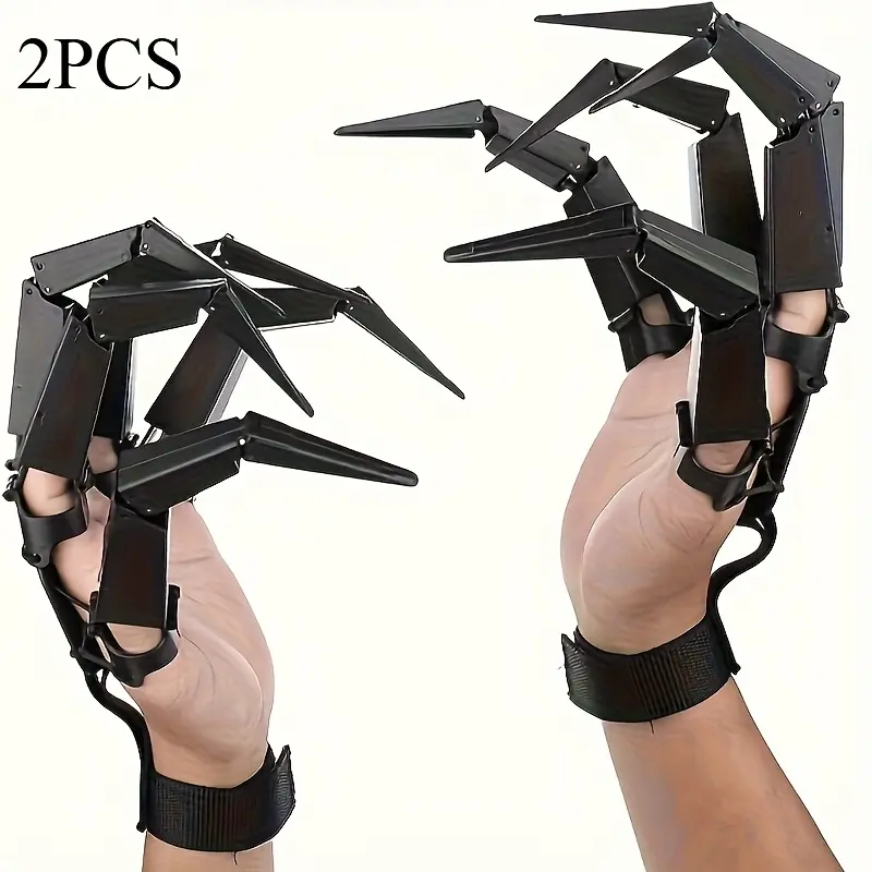 2pcs Halloween Extendable Devil Clawed Fingers - 3D Printed, Witch & Makeup Fashion Accessory Props