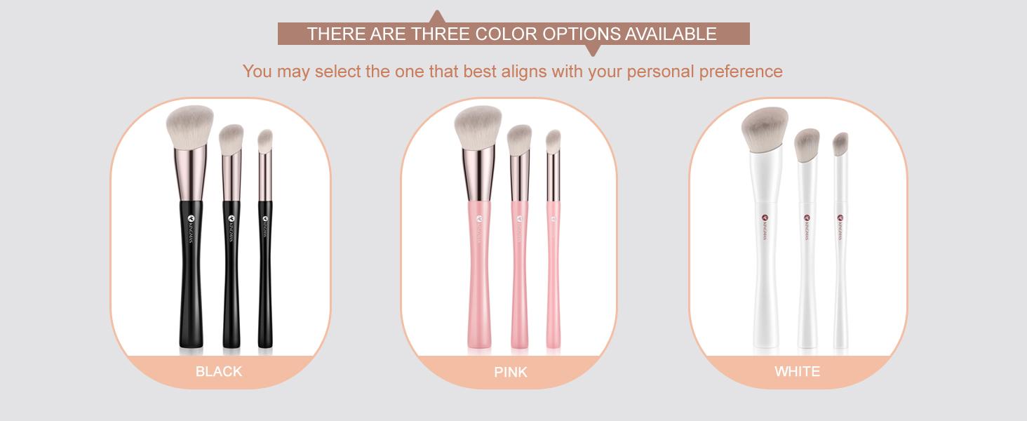 Angled Foundation Brush Concealer Brush, Premium Kabuki Makeup Brush for Liquid, Blending, Cream, Powder, Blush Buffing Stippling Face Makeup Tools White (White, B. 2Pcs (170W/270W)