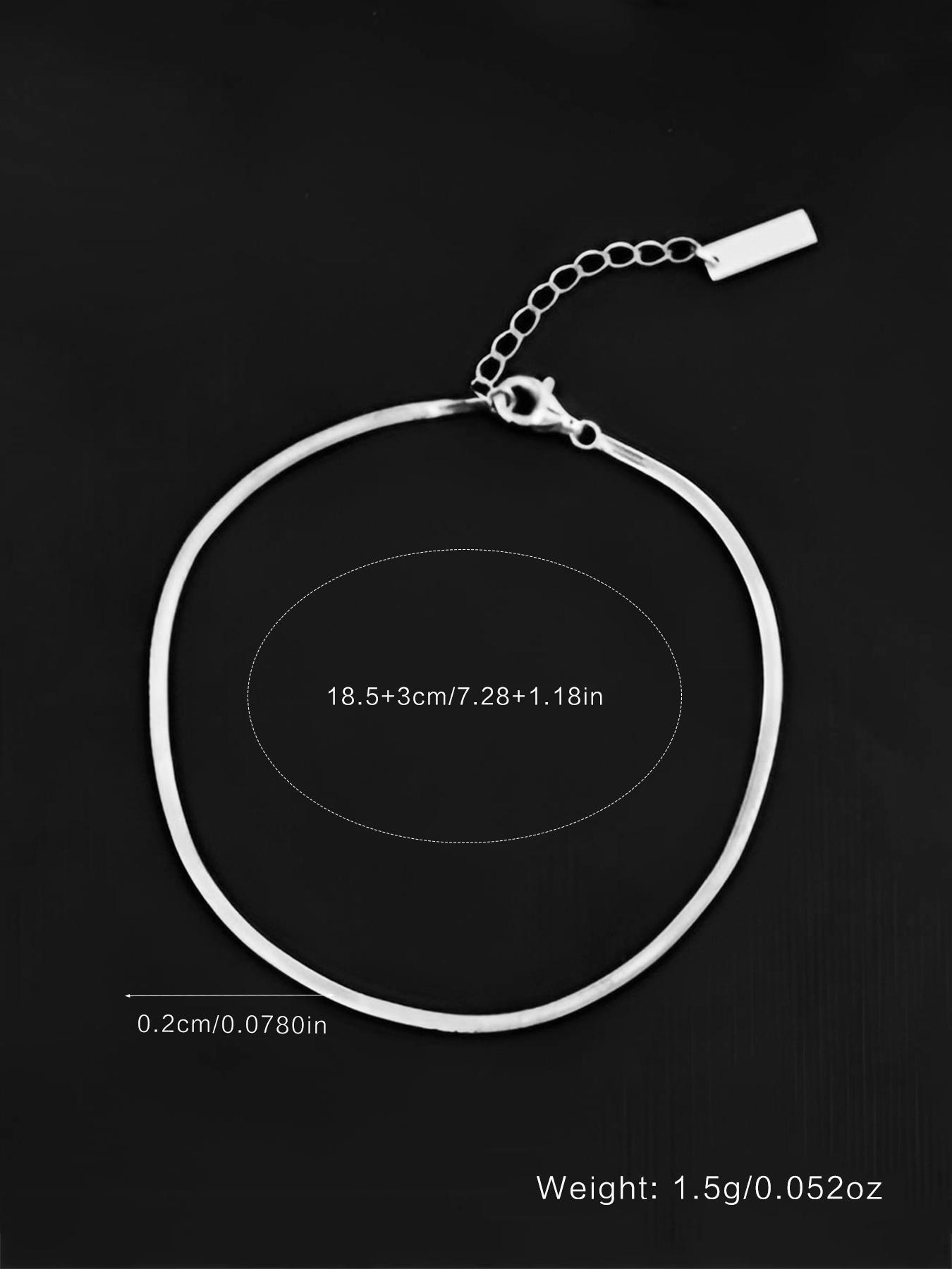 925 Sterling Silver Simple Chain Design Anklet, Ankle Bracelets & Necklace, Valentine's Day Gifts, Fashionable Jewelry for Women & Girls, Trendy All-match & Exquisite Jewelry for Birthday Gift