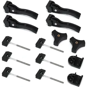 Truck Tonneau Cover Replacement Installation Accessory Kit for Hard Truck Bed Cover - 14 Pieces: 2x Front Clamps, 2x Triangle Screws, 4x Rear Clamps, T-Bolts